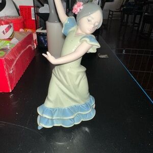 Porcelain Figurine with Blue and Cream Dress